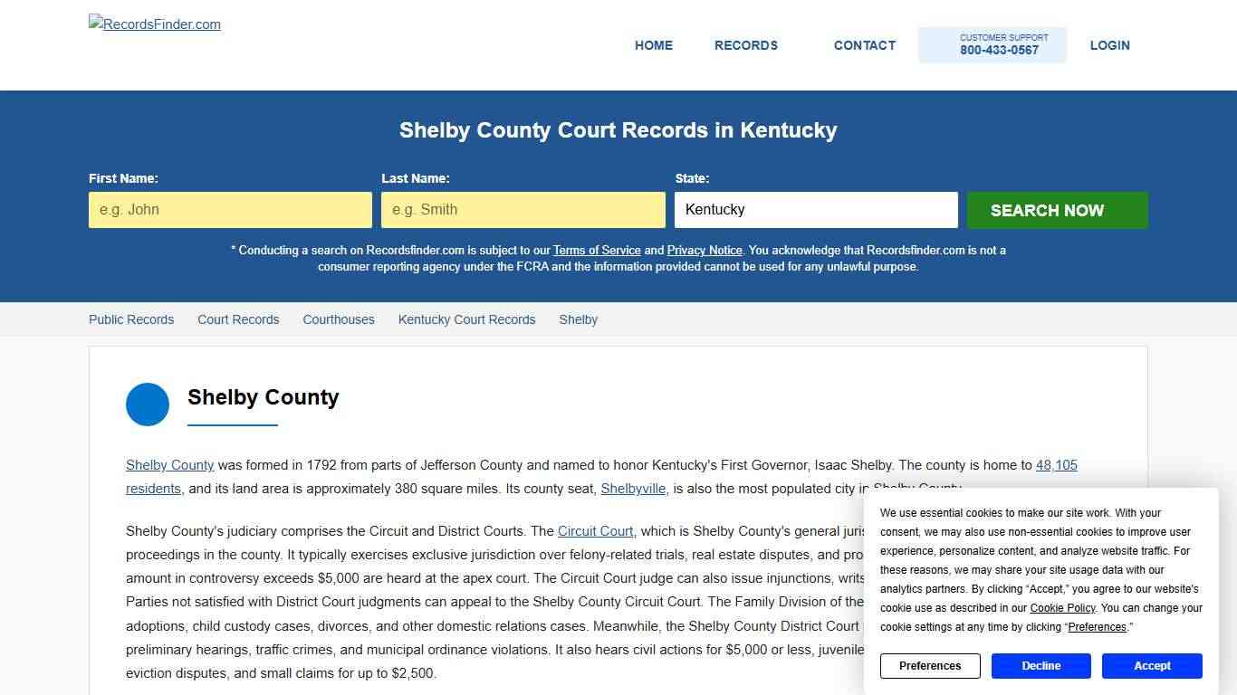Search Shelby Court Records & Courthouses, Kentucky KY